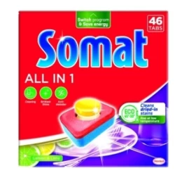 Somat, all In 1 Indų Ploviklio Tabletės Citrina, 46 Vnt.