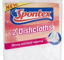 Spontex, 2 Indų šluostės, Indų Plovimo šluostės, 2 Vienetai (vokietijos Produktas)