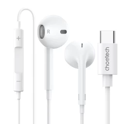 Usb-c Ausinės į Ausis Su 1,2 M Kabeliu - Baltos Spalvos