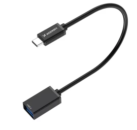 Usb-c (vyriškas) - Usb-a (moteriškas) Otg Adapteris - Juodas