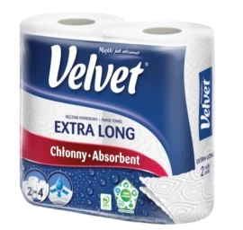 Velvet Extra Long Popieriniai Rankšluosčiai, 2 Ritinėliai.