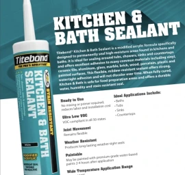 Skaidrus Hermetikas voniai ir virtuvei Titebond® Kitchen &amp; Bath Sealant