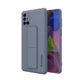 Wozinsky Kickstand Case Silikoninis Dėklas Su Stovu Samsung Galaxy M51 Mėlynos Spalvos