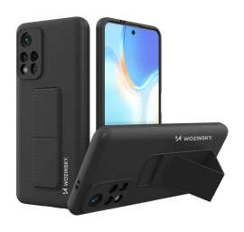 Wozinsky Kickstand Case Silikoninis Dėklas Su Stovu, Skirtas Xiaomi Redmi 10 Black