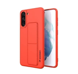 Wozinsky Kickstand Silikoninis Dėklas Su Stovu Samsung Galaxy S21+ 5g Raudonos Spalvos