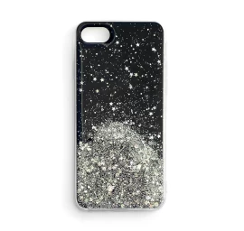 wozinsky Star Glitter Blizgus Dėklas samsung Galaxy S21+ 5g (s21 Plus 5g), Juodas