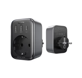 2-in-1 Es įkroviklis Kintamosios Srovės Adapteris 13a 2x Usb-c 30w Es Kištukas Juodas
