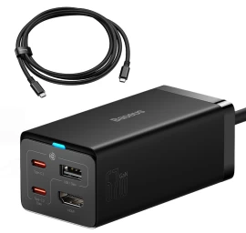 2-in-1 Gan5 Pro Tinklo įkroviklis + Hub Keitiklis Hdmi 4k 2x Usb-c Usb-a Juodas