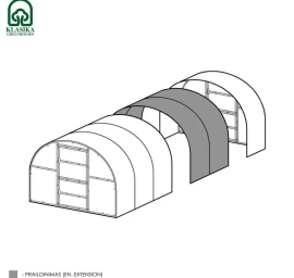 2 metrų prailginimas, be priekio ir galo šiltnamiui BALTIC LT, su 4 mm danga