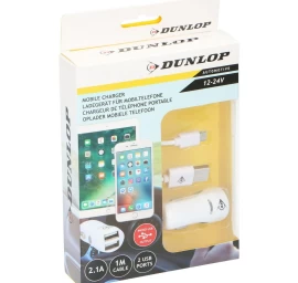 2 Usb Jungčių įkroviklis Ir Micro Usb 2.1a Kabelis Dunlop