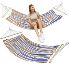 2 Vietų Sodo Hamakas 200x150 Cm Su Baru 1052717