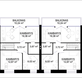 Kompaktiškas dvibutis namas „Du broliai“