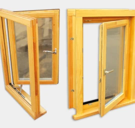 Mediniai langai iš 68 ir 78 mm klijuotos medienos profilio