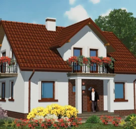 Vieno aukšto su mansarda namo projektas Rožė