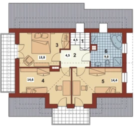 Vieno aukšto su mansarda namo projektas Rožė