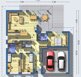 Vieno aukšto namo projektas Sofija