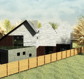 Saulės energijos kolektorių namo projektas Saulenė