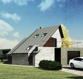 Saulės energijos kolektorių namo projektas Saulenė