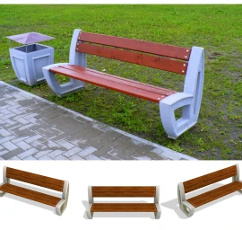Skulptūros, fontanai ir gėlių vazonai iš betono