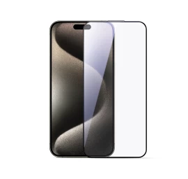 2,5d Hd Dulkėms Atsparus Grūdintas Stiklas Su Juodu Rėmeliu, Skirtas iphone 15 Plus/16 Plus