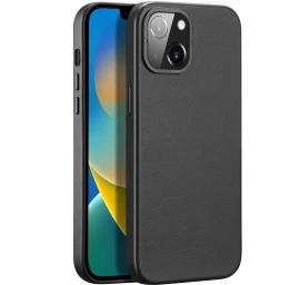 Dux Ducis Grit Odinis Dėklas Iphone 14 Plus Elegantiškas Dirbtinės Odos Dangtelis (suderinamas Su Magsafe), Juodas Dux Ducis Grit Odinis Dėklas Iphone 14 Plus Elegantiškas Dirbtinės Odos Dangtelis (suderinamas Su Magsafe), Juodas
