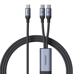 2in1 Kabelis Speedy Series Usb-c - 2x Usb-c 1,5 M Juodas