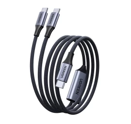 2in1 Usb-c Greitojo įkrovimo Kabelis - 2xusb-c Pd 140w 2 M - Juodas