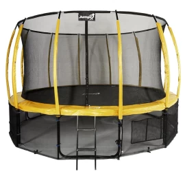 jumpi 435cm/14ft Maxy Comfort Plus Geltonas Sodo Batutas Su Vidiniu Tinklu