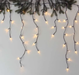 2m sujungiama lauko LED varveklių girlianda WARM&amp;amp;BLACK IP44