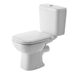 Pastatomas klozetas Duravit D-Code su bakeliu ir dangčiu soft close, baltas