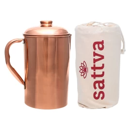Sattva Copper Smooth Plain Jug, 1250ml.