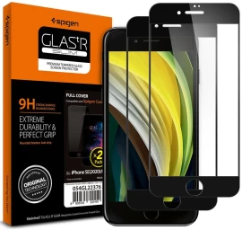 Spigen Glass Fc Grūdintas Stiklas Iphone 7 / 8 / Se 2020 / 2022 - Juodas 2 Vnt.