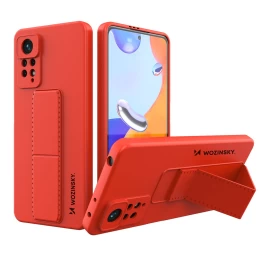 Wozinsky Kickstand Case Silikoninis Dėklas Su Stovu Xiaomi Redmi Note 11 Pro Raudonos Spalvos