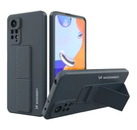 Wozinsky Kickstand Case Silikoninis Dėklas Su Stovu Xiaomi Redmi Note 11 Pro Tamsiai Mėlynas
