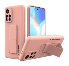 Wozinsky Kickstand Silikoninis Dėklas, Skirtas Xiaomi Poco M4 Pro 5g Pink
