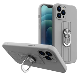 žiedinis Silikoninis Dėklas Su Pirštų Laikikliu Ir Stovu, Skirtas samsung Galaxy A42 5g, Sidabrinės Spalvos