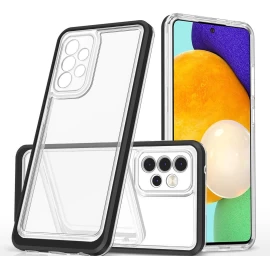 3 In 1 Skaidrus Dėklas Samsung Galaxy A73 Frame Cover Gel Noir