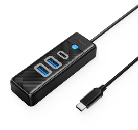 3 Prievadų Usb-c – Usb-a Usb-c šakotuvas, 0,5 M, Juodos Spalvos