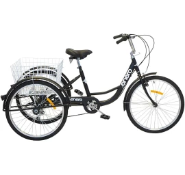 3 Ratų Dviratis 24 Black Shimano 6 Greičių