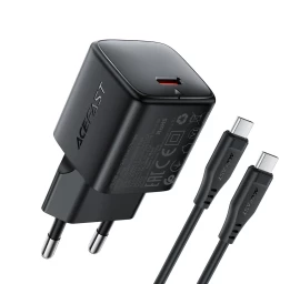 30 W Gan Usb-c Tinklinis įkroviklis Su 1,2 M Usb-c – Lightning Kabeliu – Juodos Spalvos