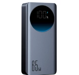 30000 Mah Usb-a, Usb-c Išorinis Akumuliatorius Su Ekranu, 65 W – Juodas