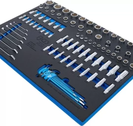 3/3 įrankių dėklas: Galvutės / kombinuoti raktai | Coliniai dydžiai | 90 vnt. (4020)