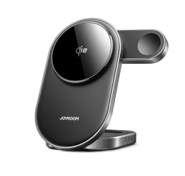 3in1 Belaidis Indukcinis įkroviklis Telefonui, Laikrodžiui, Ausinėms Qi 15w - Juodas