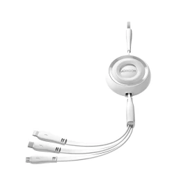 3in1 Spalvingos Serijos Usb-a į Usb-c / iphone Lightning / Microusb Suvyniotas 1 M Ilgio Baltas Kabelis 3in1 Spalvingos Serijos Usb-a į Usb-c / iphone Lightning / Microusb Suvyniotas 1 M Ilgio Baltas Kabelis