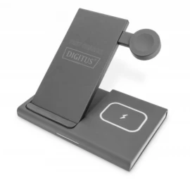 3in1 Sulankstoma Indukcinė įkrovimo Stotelė 15w Magsafe + Qi 1m Usb Juoda
