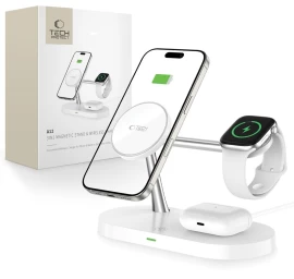 3in1indukcinis Išmaniųjų Telefonų Ir Išmaniųjų Laikrodžių įkroviklis Su magsafe - Baltas