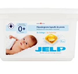 jelp 0+ Hipoalerginės Baltos Ir Spalvotos Skalbimo Kapsulės, 11 Vnt.