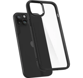 spigen Crystal Hybrid Dėklas iphone 15 Plus - Skaidrus/juodas