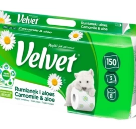 Tualetinis Popierius velvet Su Ramunėlėmis Ir Alaviju, 8 + 2 Ritinėliai.