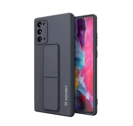 Wozinsky Kickstand Case Silikoninis Dėklas Su Stovu Samsung Galaxy Note 20 Tamsiai Mėlynas